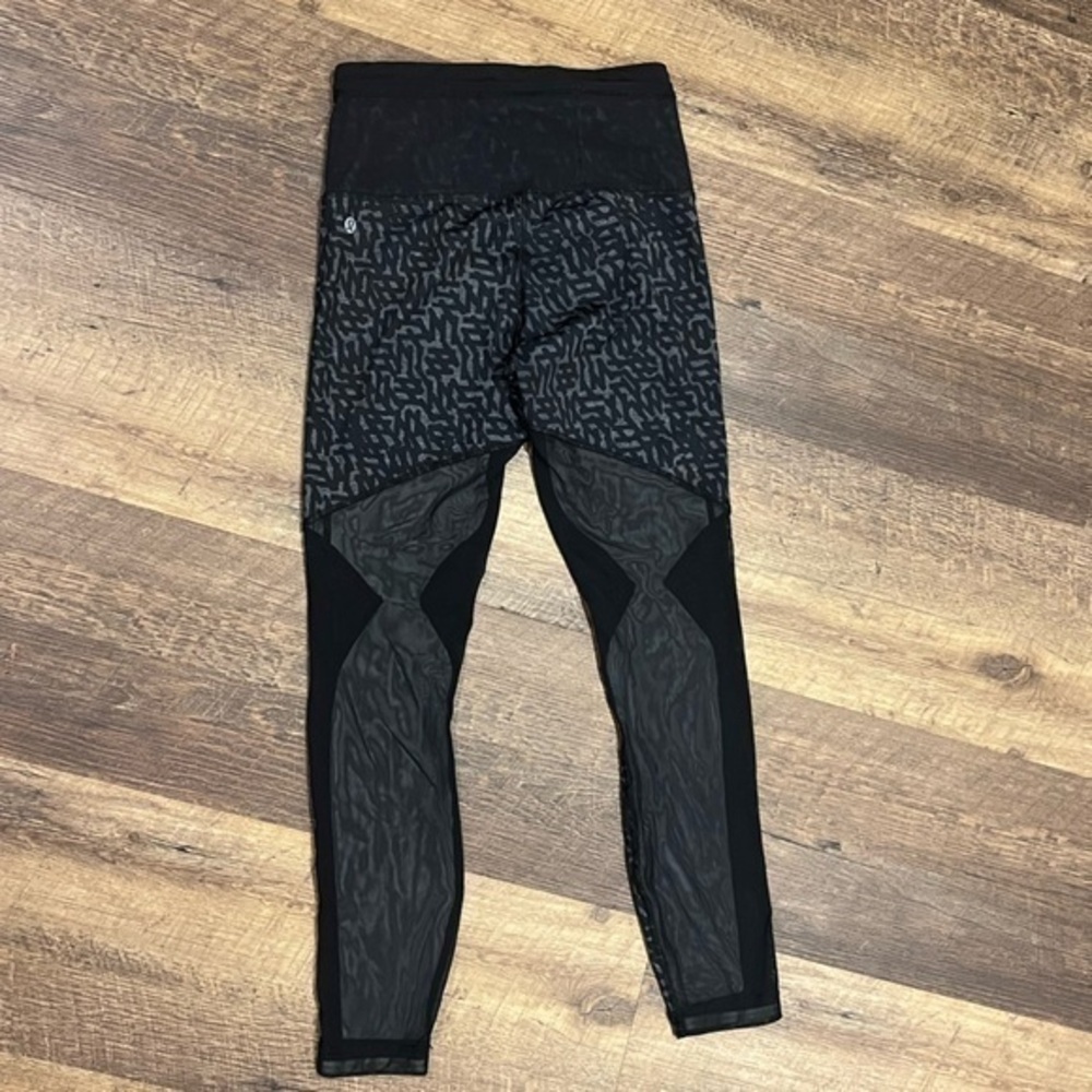 Lululemon legging full length womens size 4 black and gray‎ running workout yoga